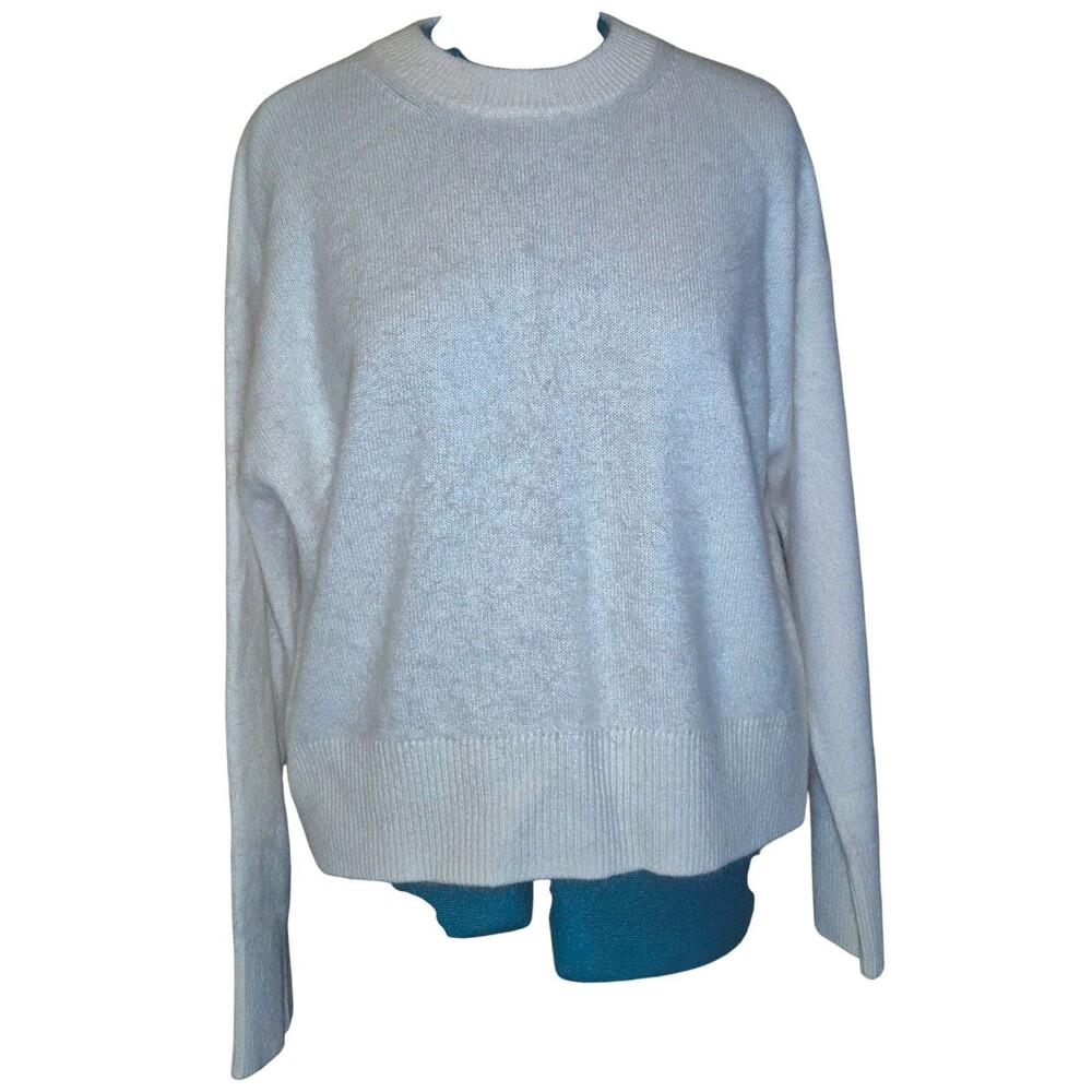 Aritzia Babaton Cream Wool Blend Crew Neck Long Sleeve Pullover Sweater Large